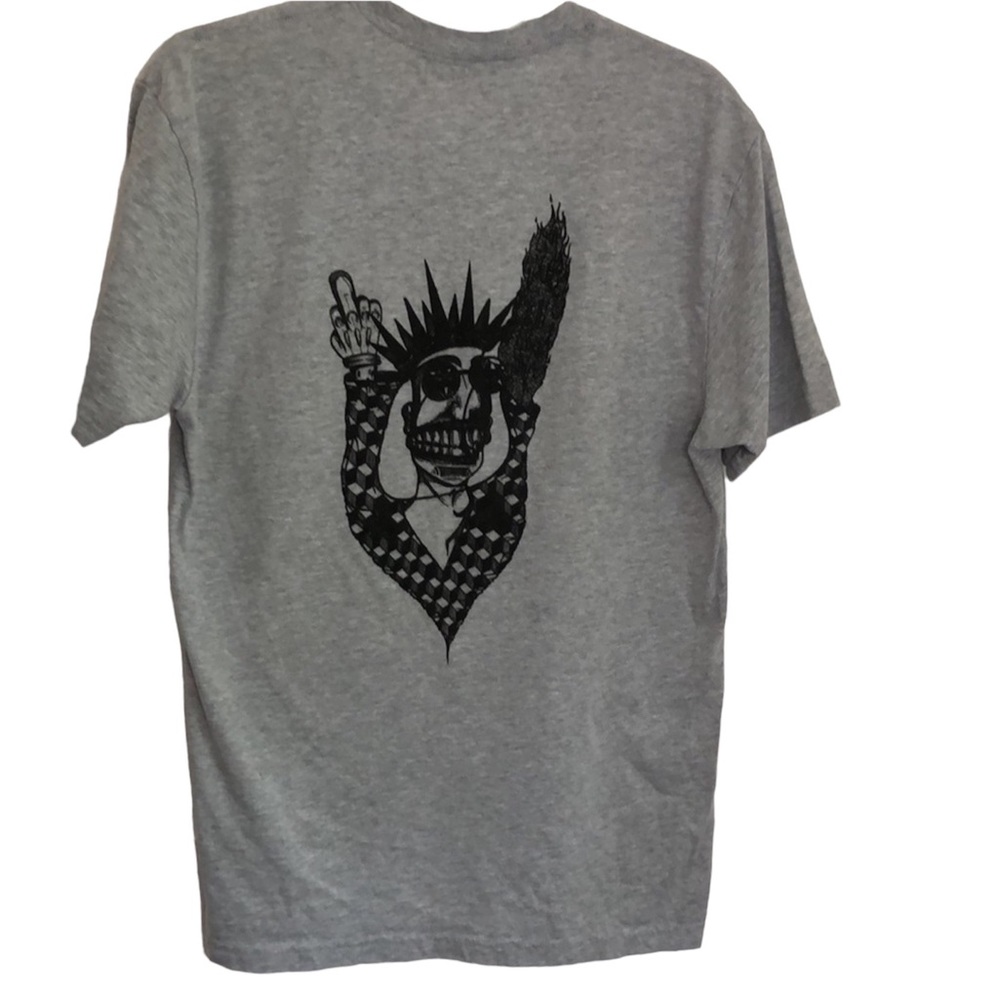 GAMIN NEW YORK Gray short sleeve T-shirt with psycho clown graphic size Large
